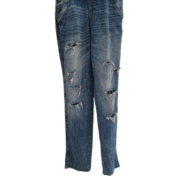 Aeropostale Denim Jean Distressed BIB Overalls Pants Size S - Picture 3 of 11